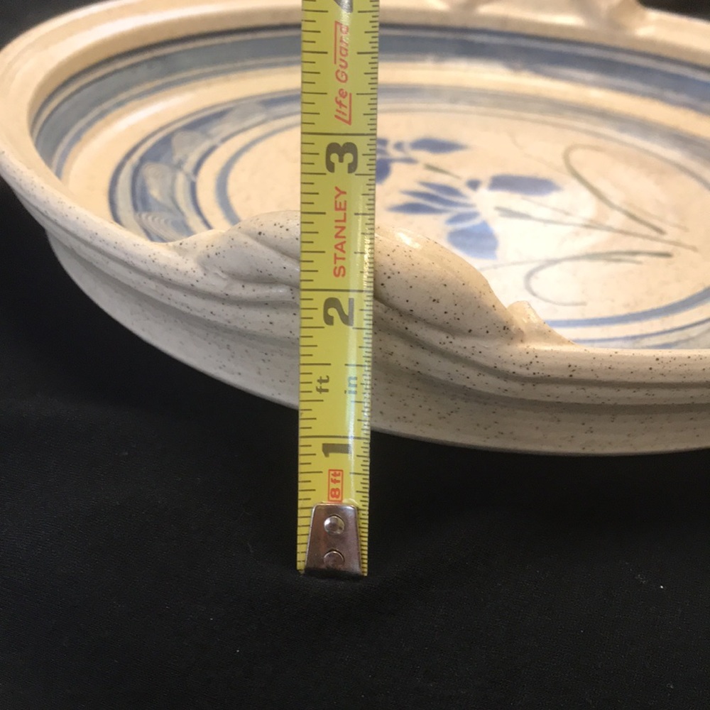 Vintage Signed/Dated Studio Pottery Round Dish Tray Casserole Pie Plate - Picture 8 of 9